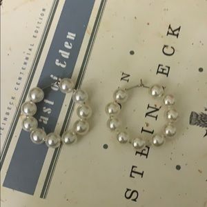 Homemade pearl hoops